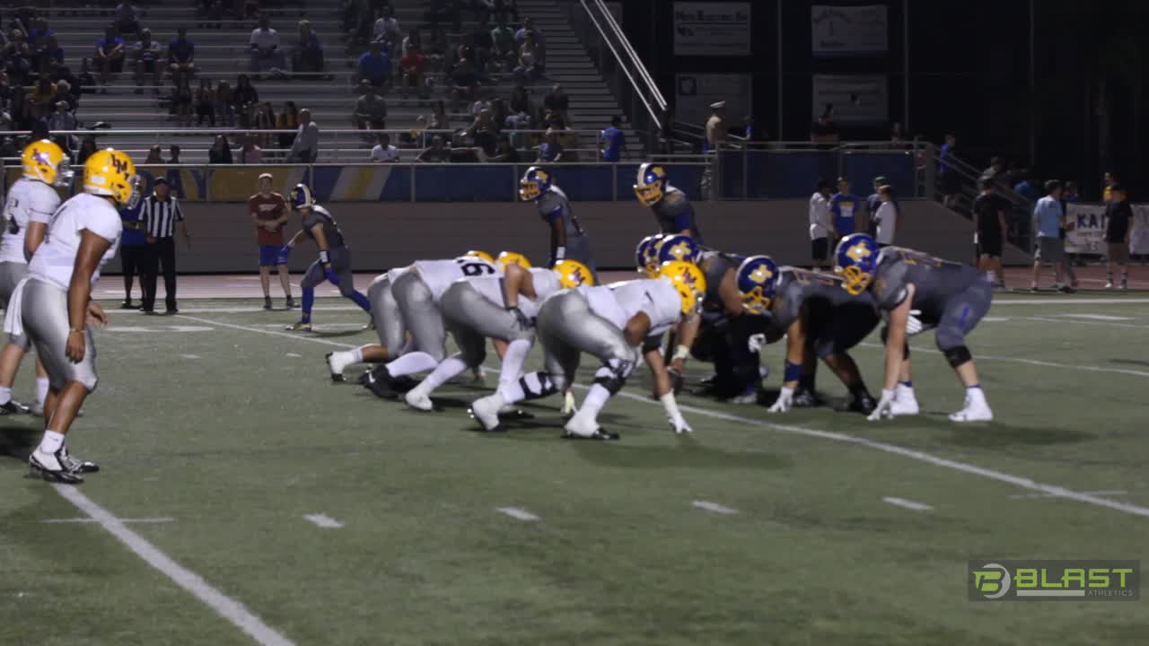 La Mirada High vs El Toro #63 Austin Rijnders breaking through and the