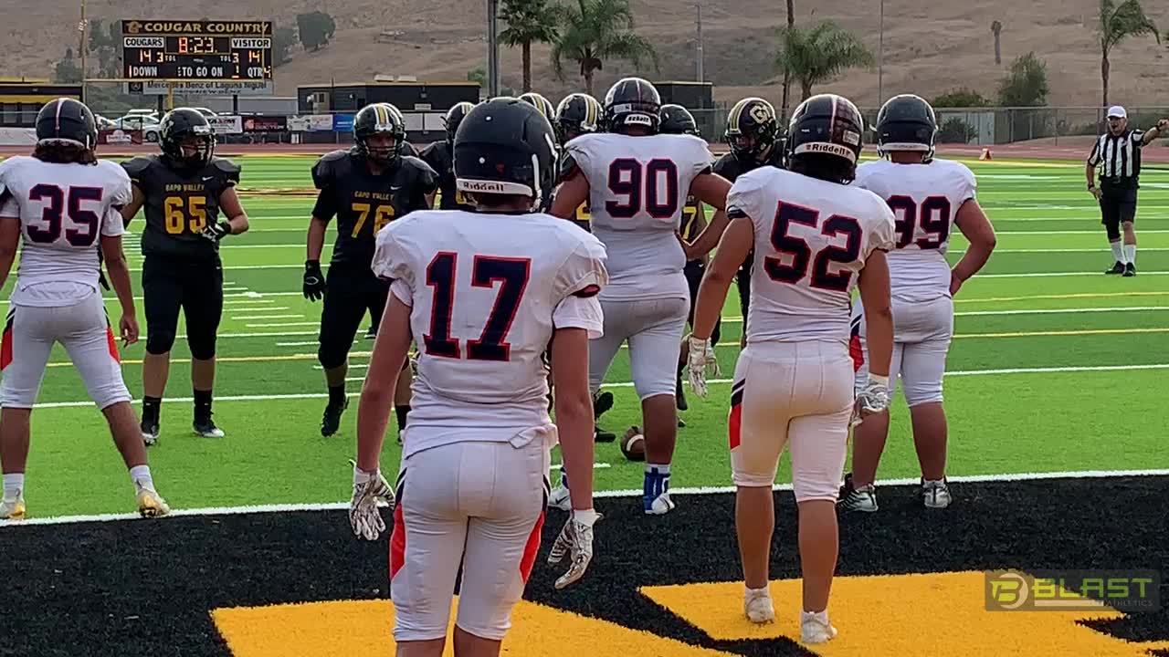 Capo Valley touchdown #6 Dillon Stratton vs Cypress JV