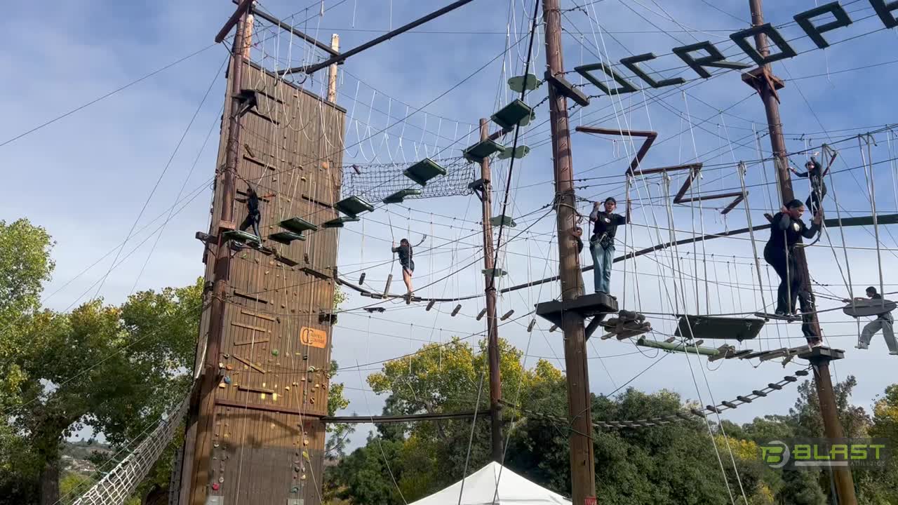 On the ropes at OC Rooe Course. Thank you for making this happen with your Donations.