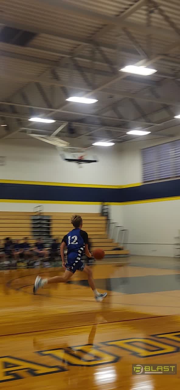 Caleb with the fastbreak layup
