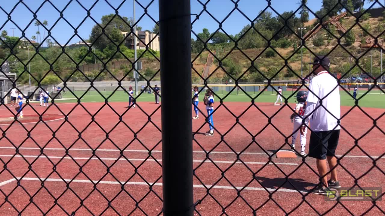 Gianna hits gets to first