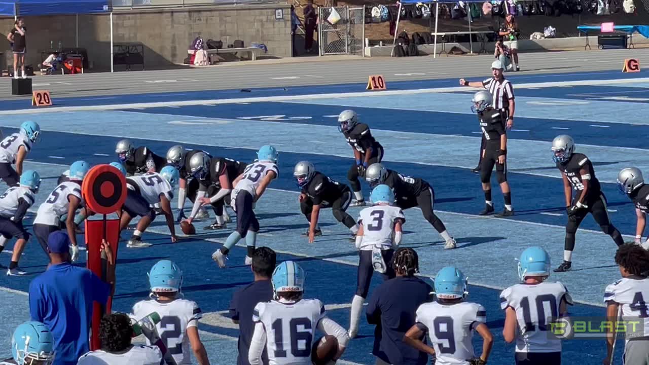 Tucker J breaking through the line, then hunting down the QB!